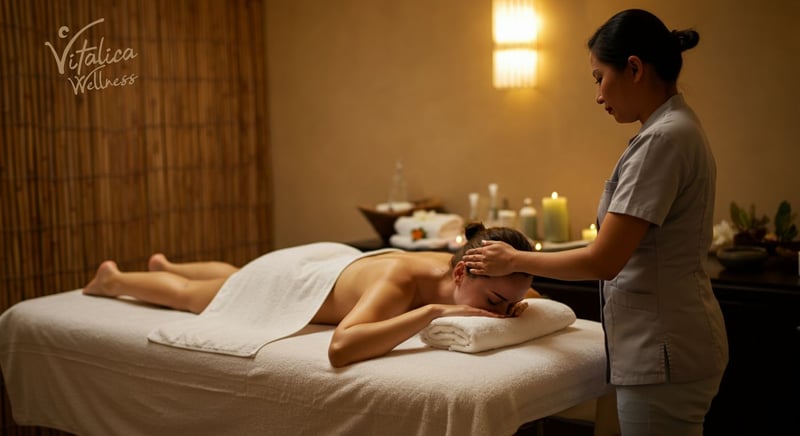 Massage therapy session for relaxation and body revitalization