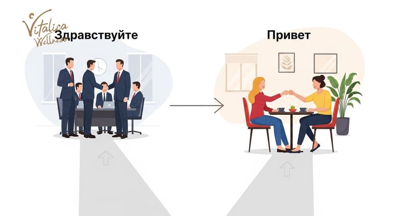 Формальные и неформальные приветствия в разных ситуациях